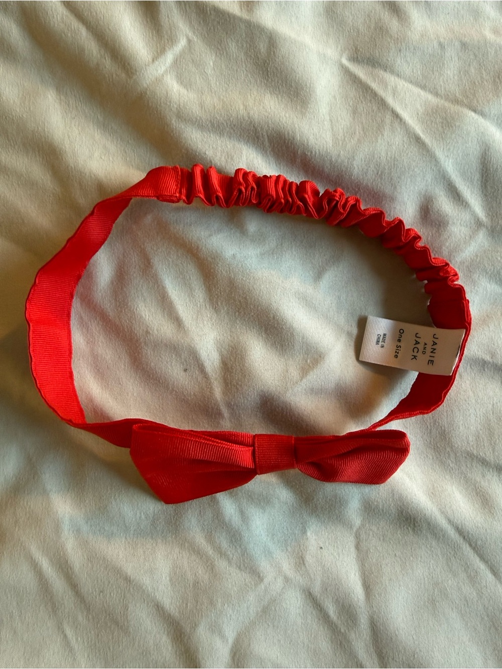 Janie and Jack Red Bow Elastic Headband